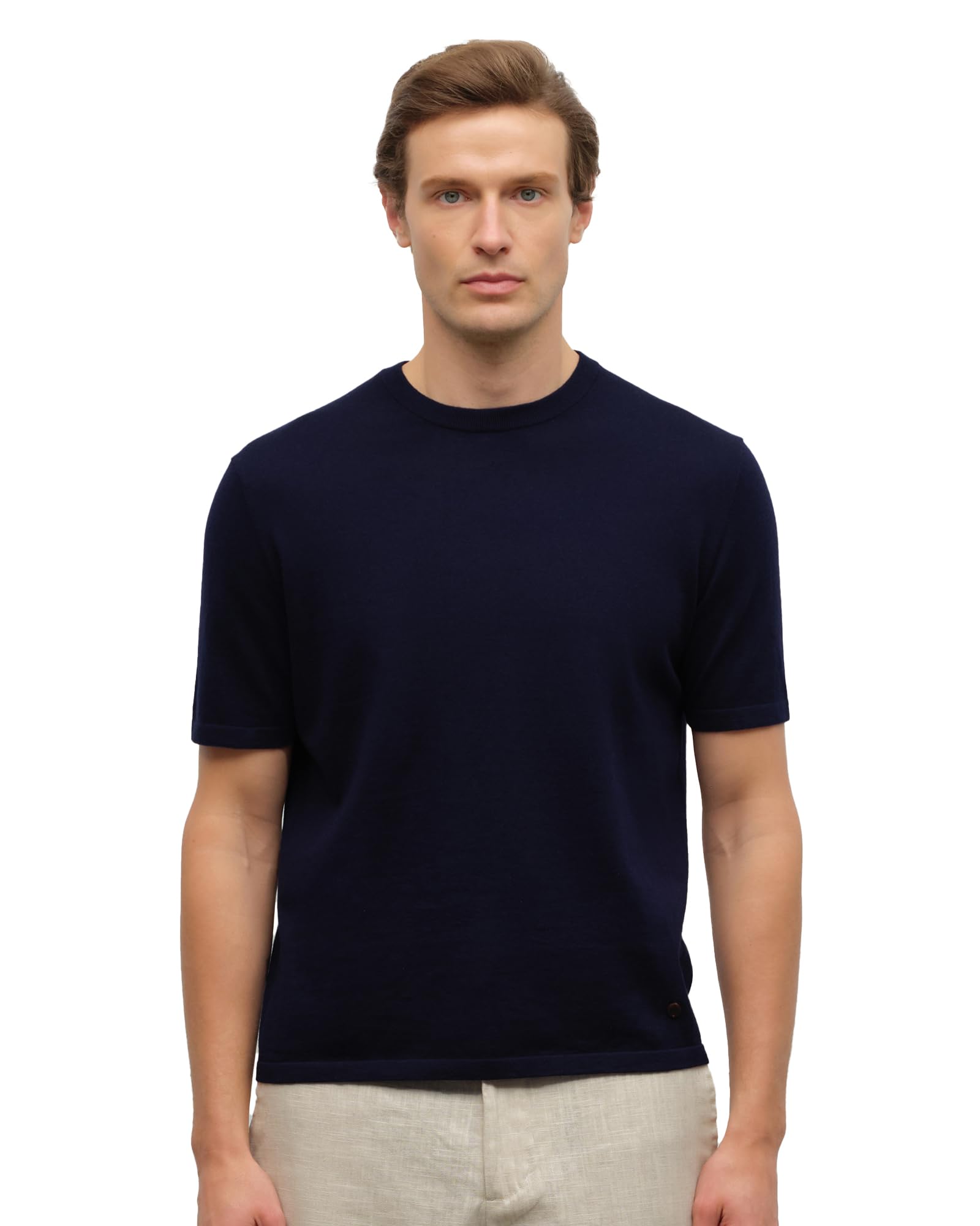 Men's Pima Cotton & Cashmere Knit Crewneck T-Shirt