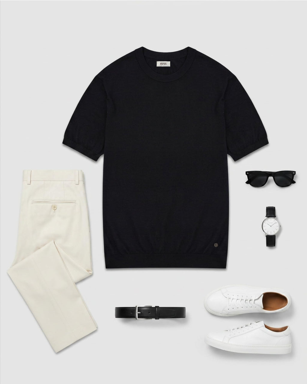 Men's 100% Cashmere Knit Crewneck T-Shirt