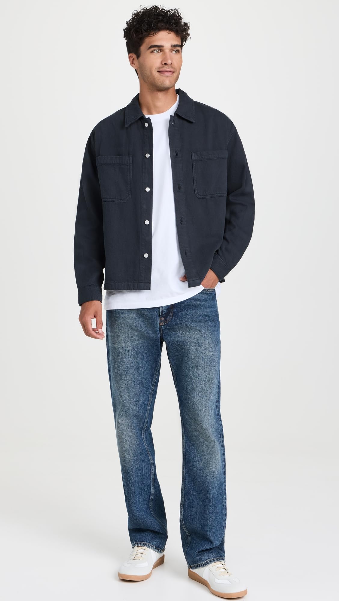 FRAME Men's Textured Terry Double Pocket Relaxed Shirt