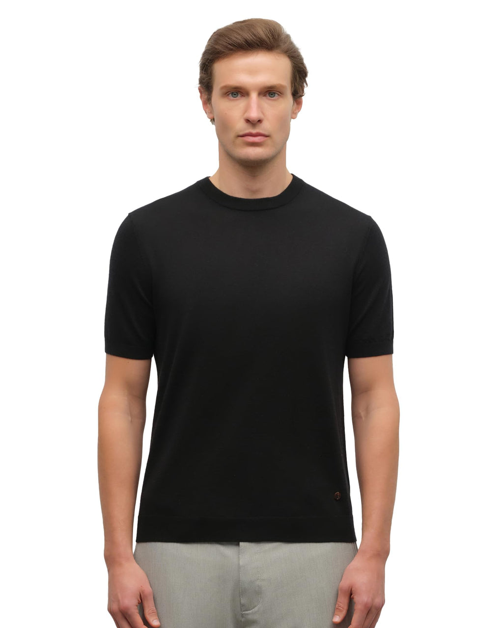 Men's 100% Cashmere Knit Crewneck T-Shirt