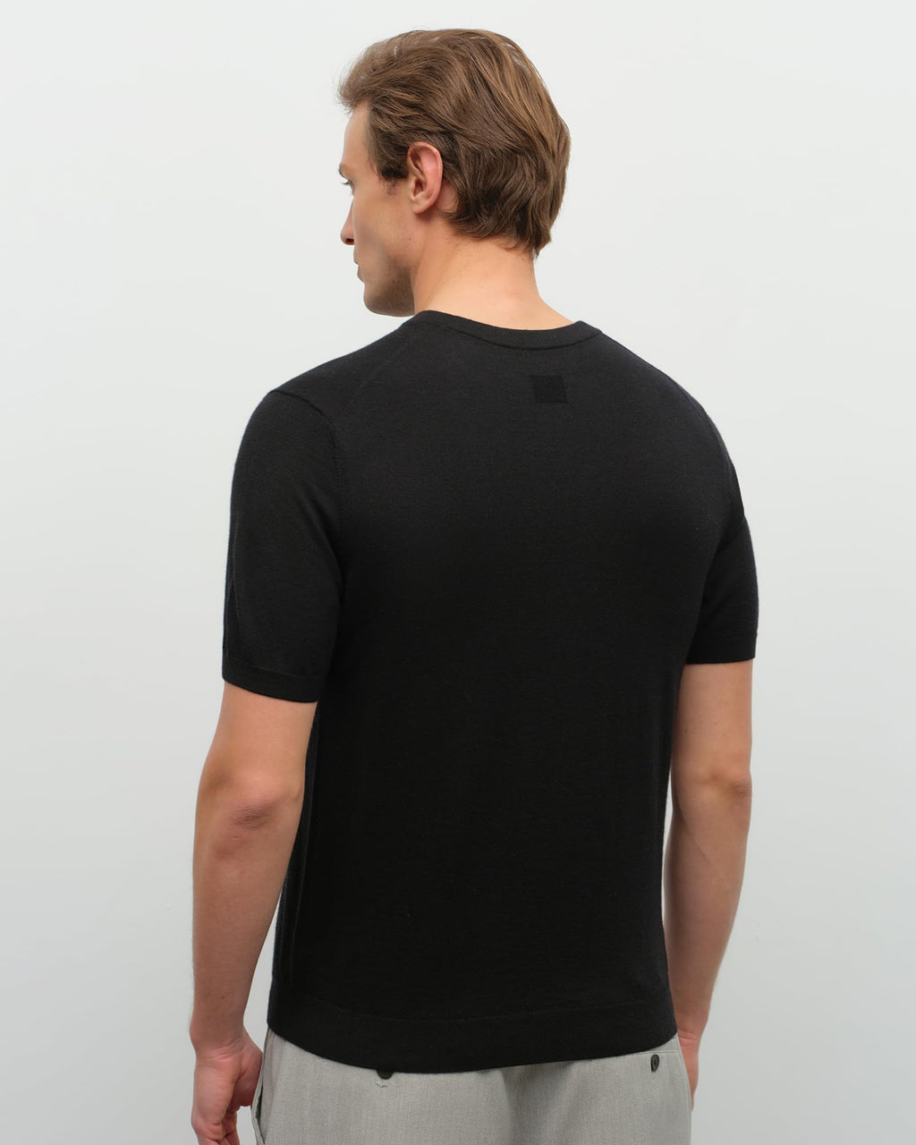 Men's 100% Cashmere Knit Crewneck T-Shirt