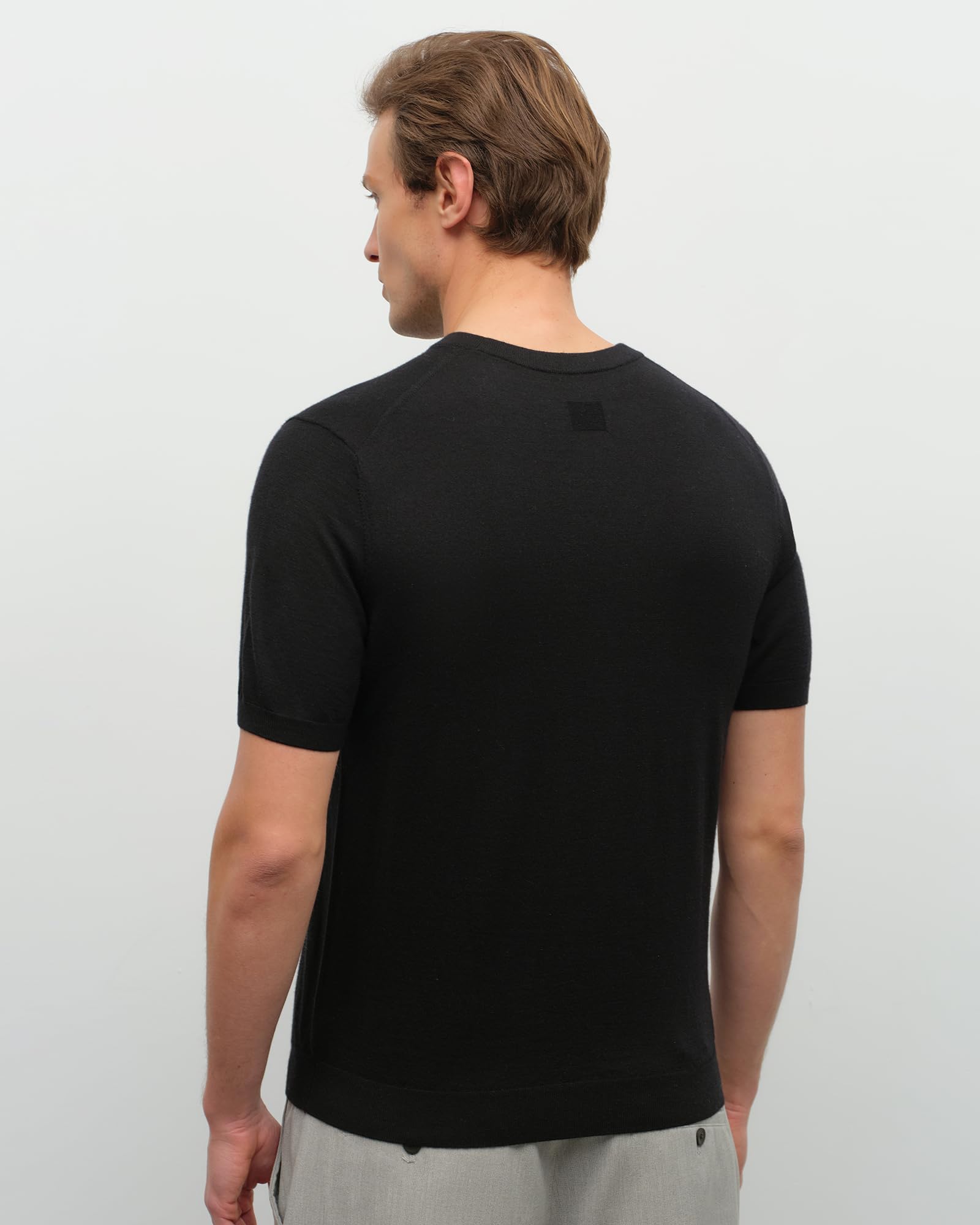 Men's 100% Cashmere Knit Crewneck T-Shirt