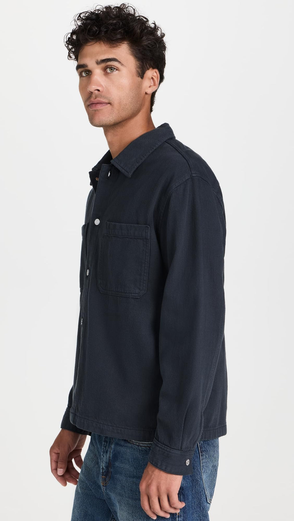 FRAME Men's Textured Terry Double Pocket Relaxed Shirt