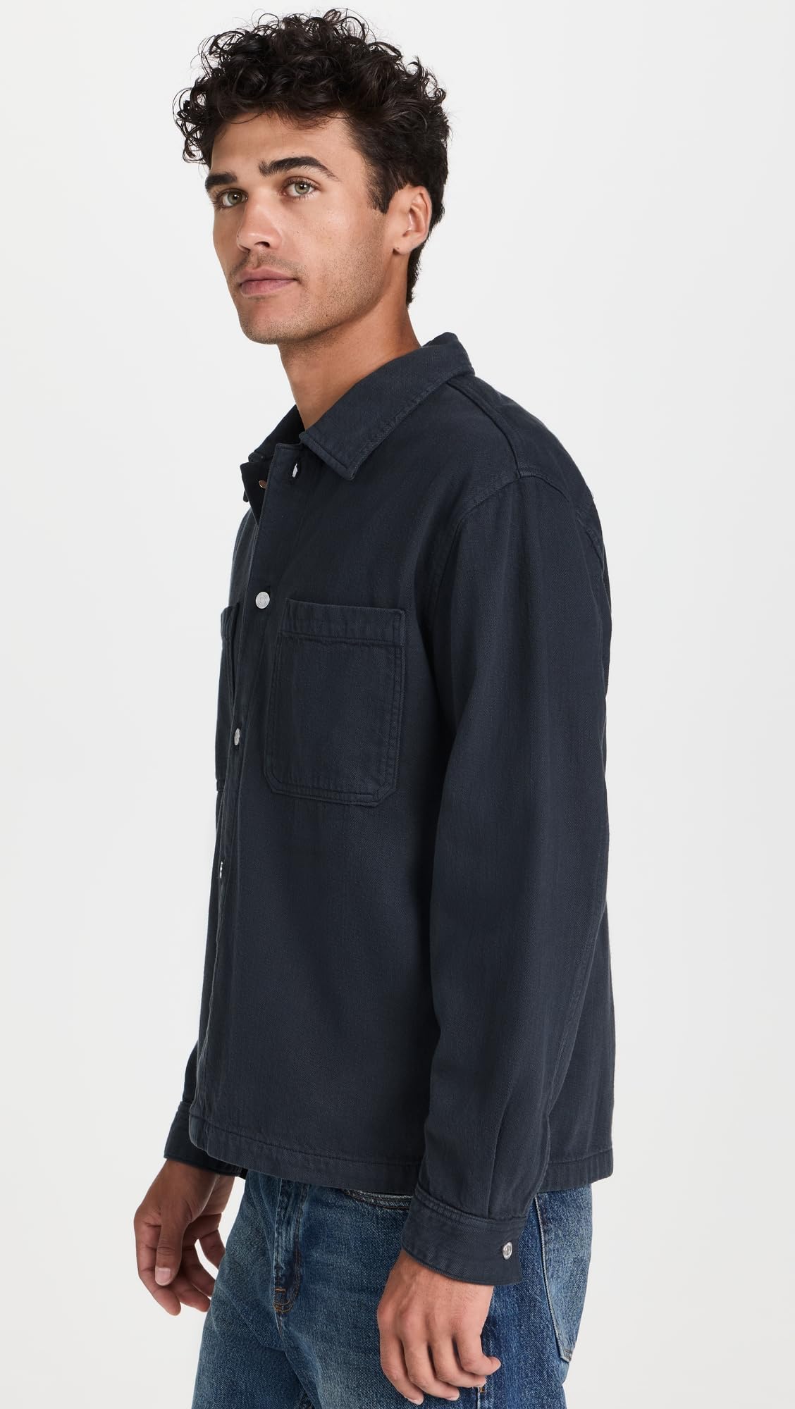 FRAME Men's Textured Terry Double Pocket Relaxed Shirt