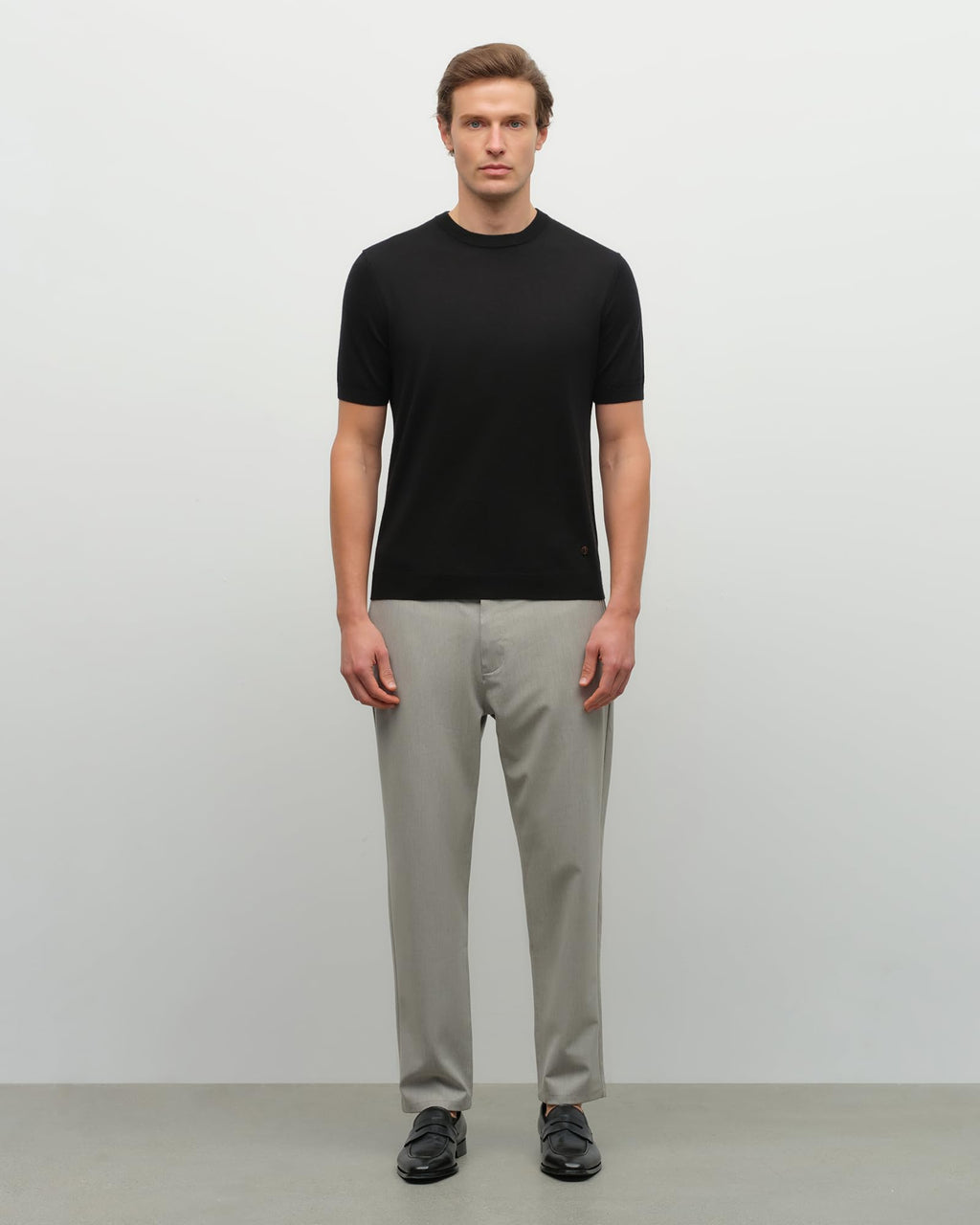 Men's 100% Cashmere Knit Crewneck T-Shirt