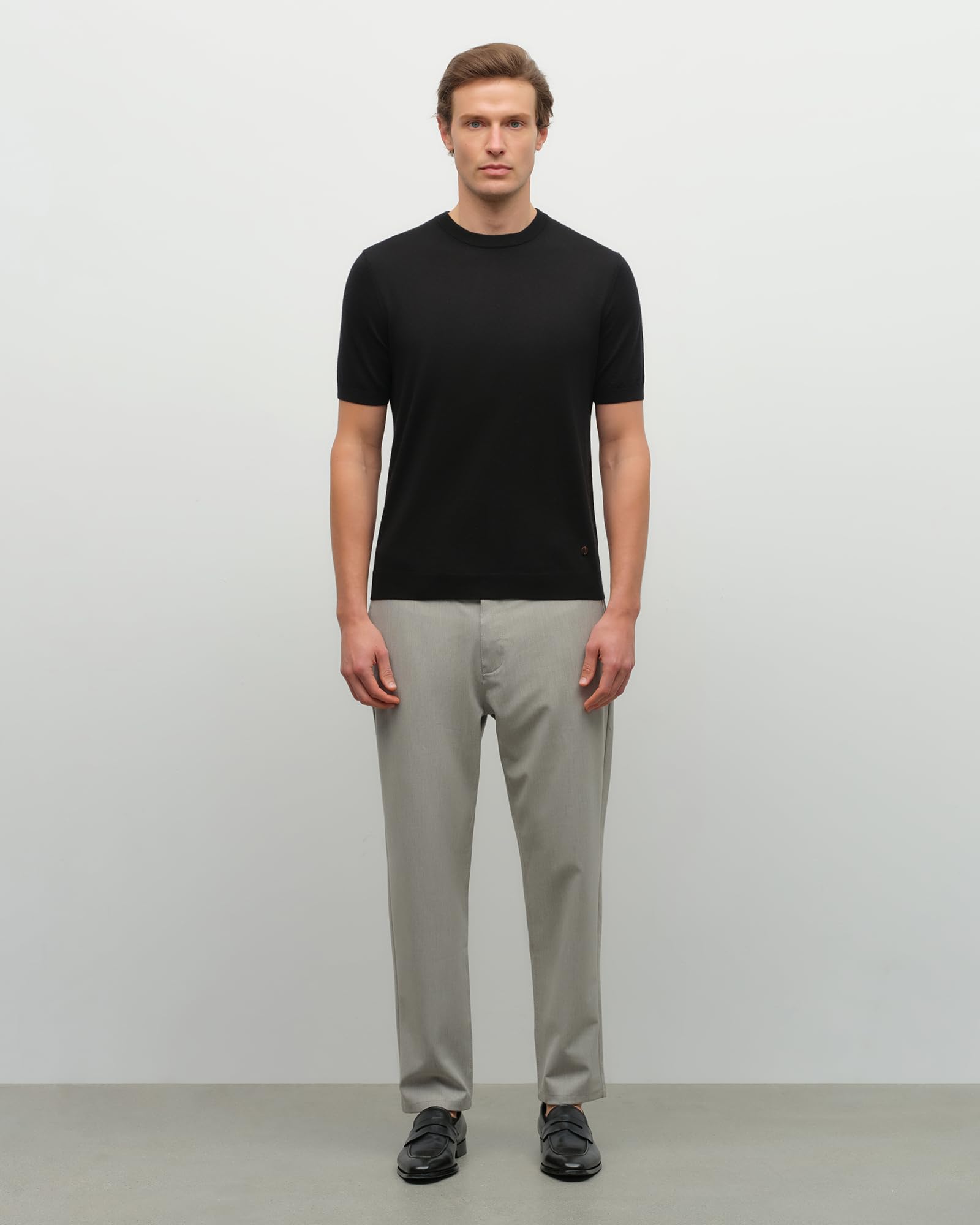 Men's 100% Cashmere Knit Crewneck T-Shirt
