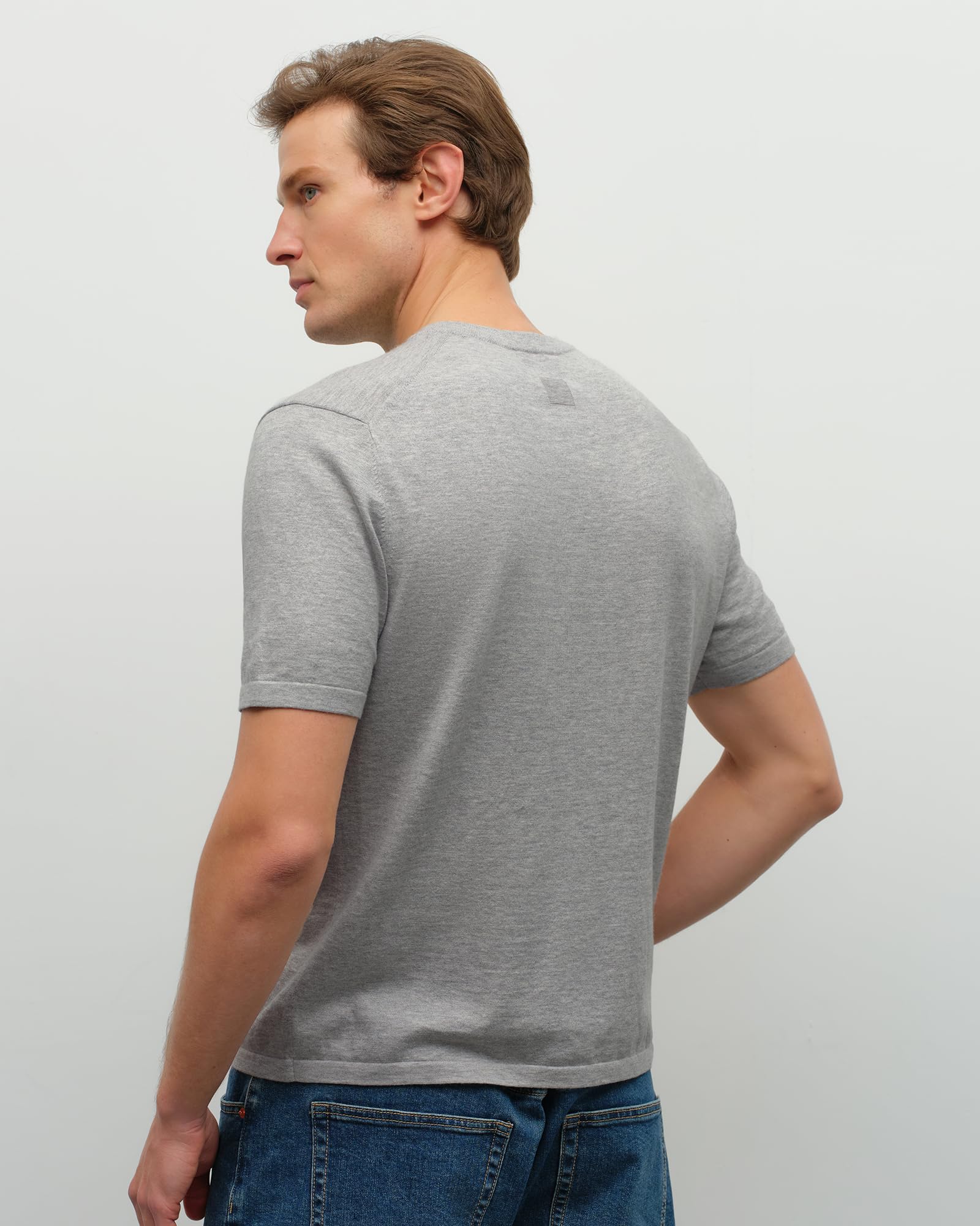 Men's Pima Cotton & Cashmere Knit Crewneck T-Shirt