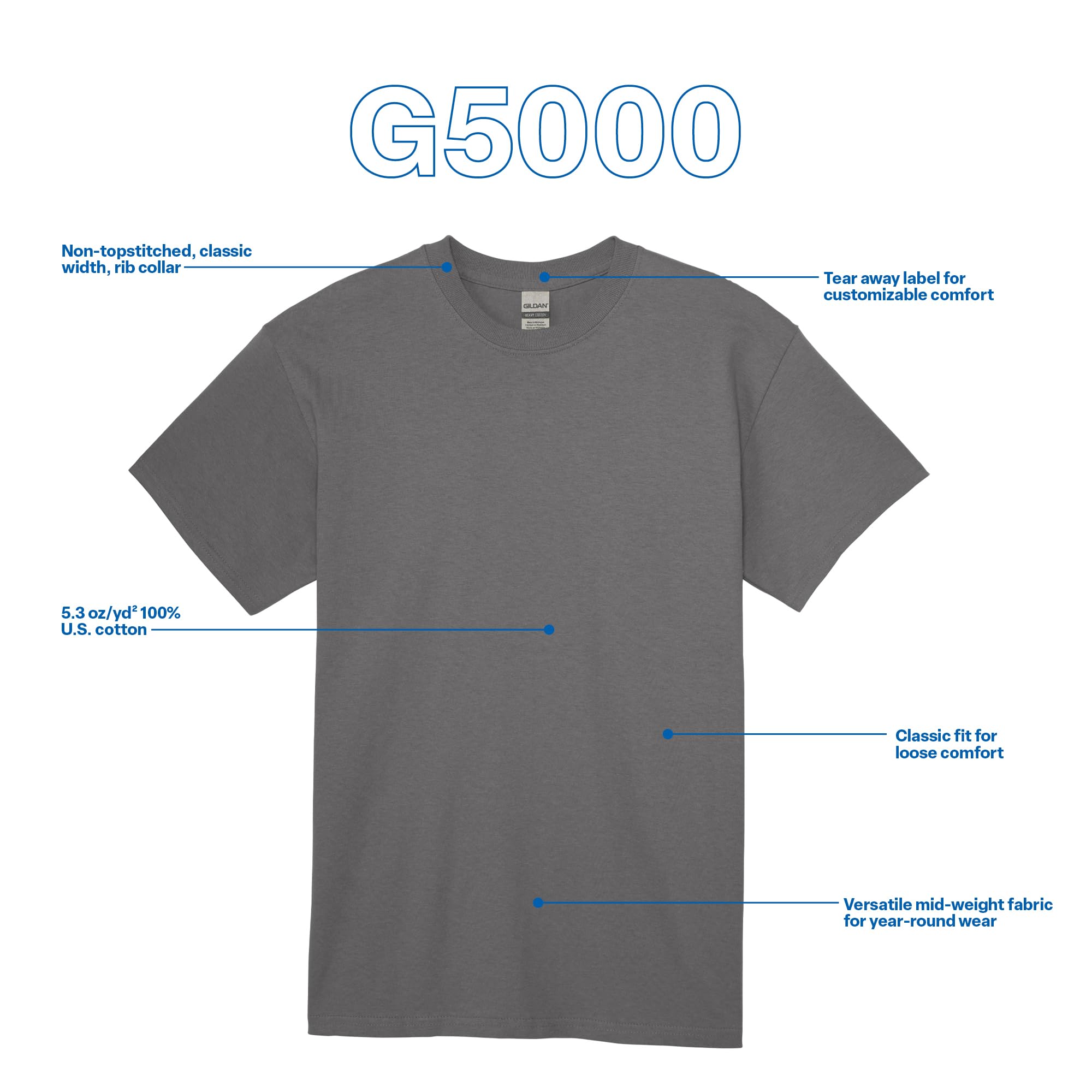 Gildan Adult Heavy Cotton T-Shirt, Style G5000