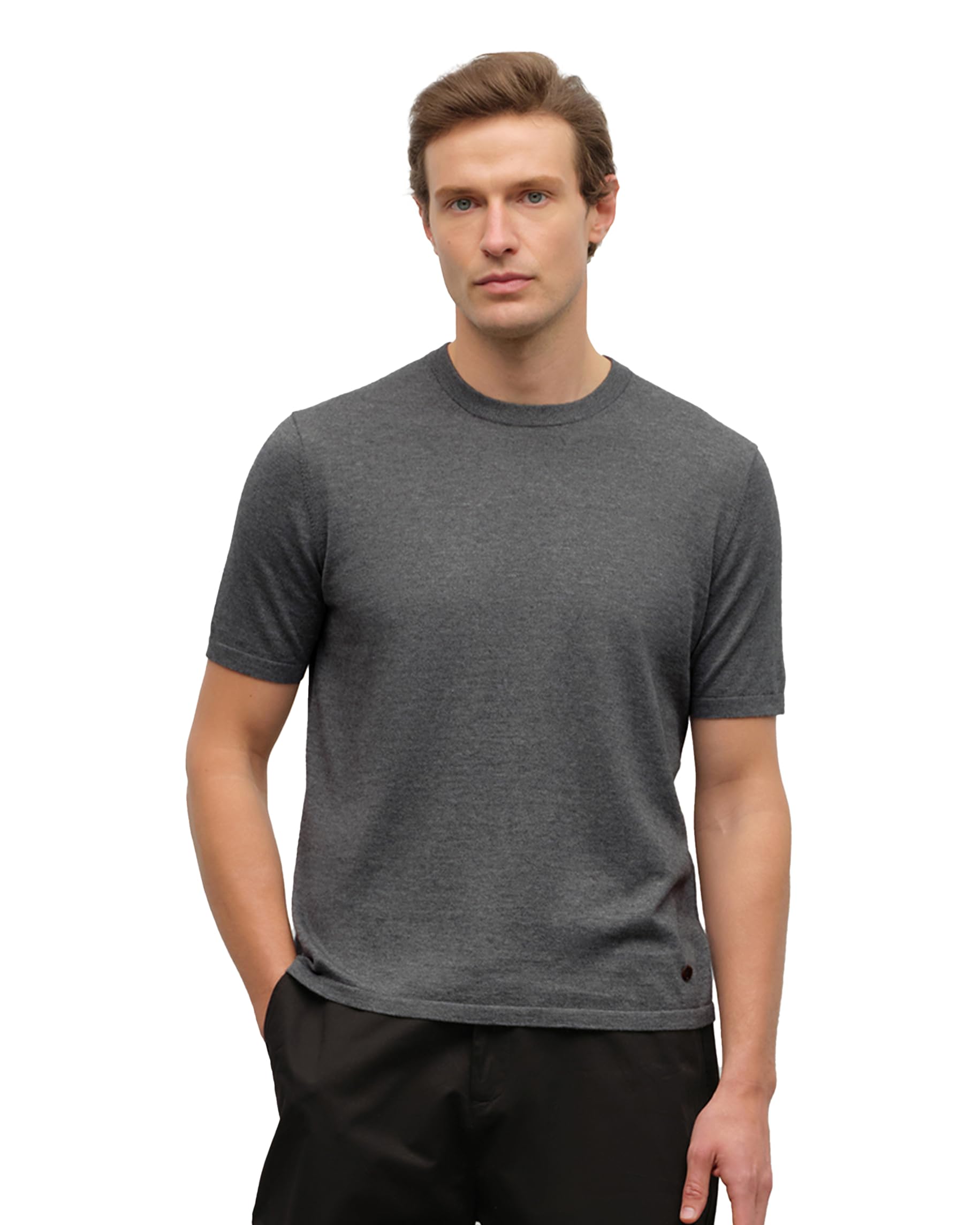 Men's Pima Cotton & Cashmere Knit Crewneck T-Shirt