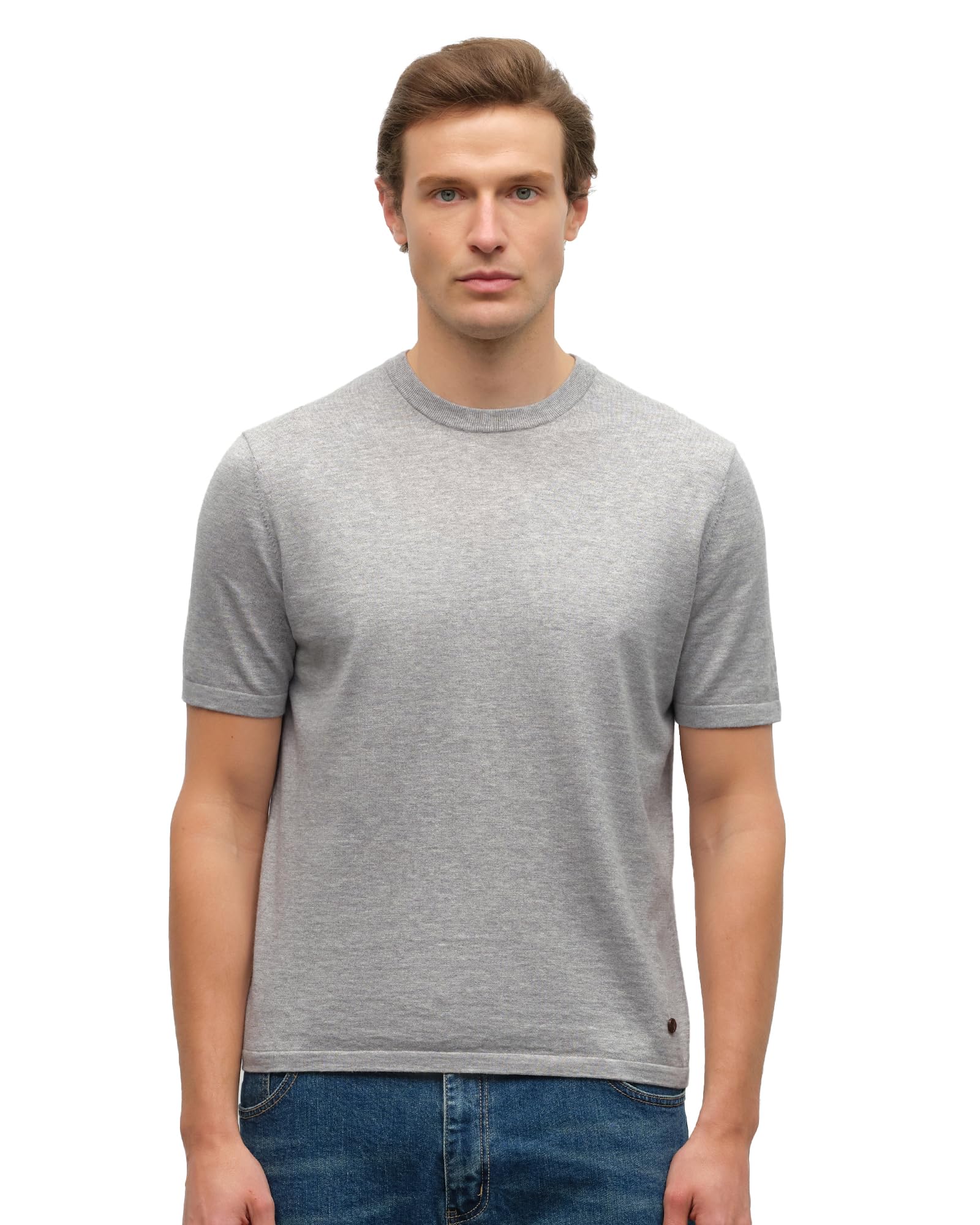 Men's Pima Cotton & Cashmere Knit Crewneck T-Shirt