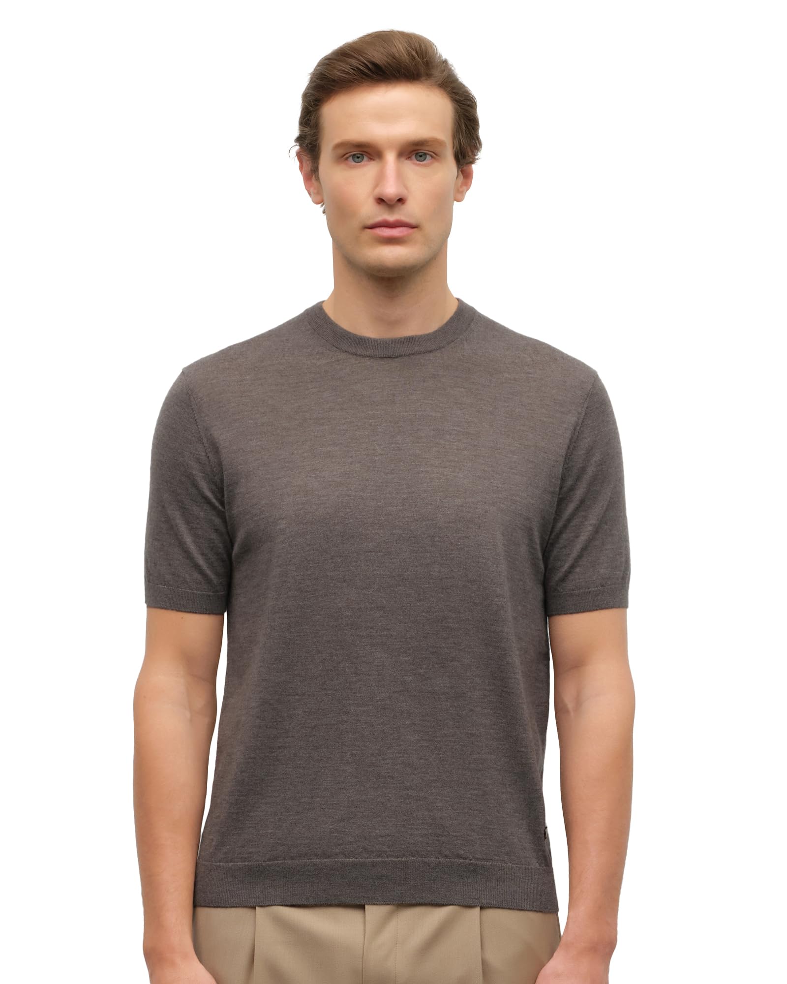 Men's 100% Cashmere Knit Crewneck T-Shirt